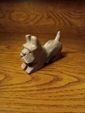 Vintage Hand Carved Scotty Dog, Gray Banded Onyx Scottish Terrier picture