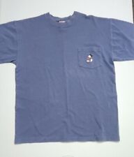 Vtg Mickey Inc Shirt Navy 100% Cotton, With Embroidery Mickey Pocket Large picture