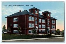 c1910's Clay County High School Campus Building Clay Center Kansas KS Postcard picture