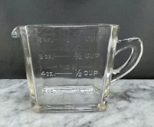 KELLOGGS Rectangle Square Clear Glass Measuring Cup K Cereal Promo 1 Cup Rare picture