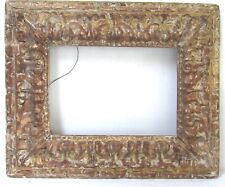 ANTIQUE 18-19c HAND CARVED WOOD GILDED FRAME FOR PAINTING 13  X 9 1/4 INCH (e-74 picture