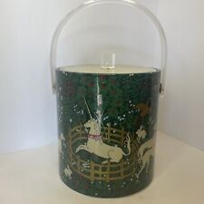 Vintage MCM Cera Hunt Rare Unicorn in Captivity Ice Bucket Clear Lid and Handle picture