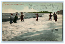 1912 Bathing Scene Grove Beach, Connecticut CT Antique Posted Postcard picture