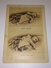 Antique Victorian Split Image, Child Fast Asleep & Awake, Duck Toy Cabinet Photo picture