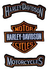 HARLEY DAVIDSON EMBROIDERED logo Sew on Patch  - Black and Orange picture
