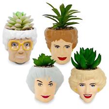 The Golden Girls Face Mini Ceramic Planter With Faux Succulent | Set of 4 picture