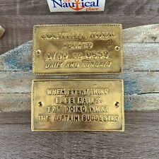 Nautical Signs - Solid Brass - Captain Suggested, Cocktail Hour - Nautical Decor picture