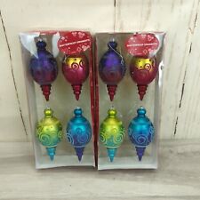 Lot Of Two Disney Holiday Set of 4 Shatterproof Ornaments Hidden Mickey 5 1/2