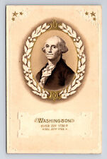 WINSCH Embossed Gold Accent Cameo Portrait George Washington Patriotic Postcard picture
