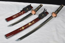 TOP CLAY TEMPERED REAL YOKOTE JAPANESE SAMURAI SWORD SET( WAKIZASHI+Short Sword) picture