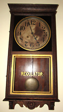Antique Sessions Store Regulator Wall Clock 8-Day Time/Strike, Key-wind picture