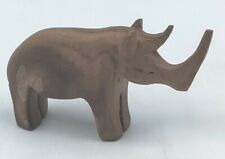 Vintage Miniature Hand Carved Exotic Hardwood Rhinoceros Figurine 1.5