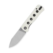QSP Liner Lock Canary Folding Knife White G10 Handle 14C28N Plain Edge QS150-G1 picture