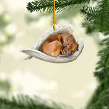 Rhodesian Ridgeback Dog In Angel Wing Christmas Tree Ornament, Dog Memorial Gift picture