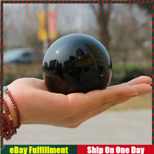 80mm AAA Natural Black Obsidian Stone Quartz Ball Healing Crystal Sphere + Stand picture