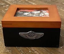 RARE NOS Harley Davidson 100th Anniversary Wood Photo Picture Insert Memory Box picture