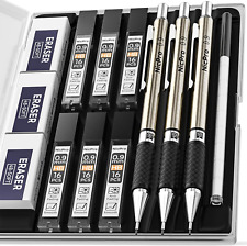 Nicpro 0.9 Mm Mechanical Pencil Set with Case, 3PCS Metal Mechanical Pencils wit picture