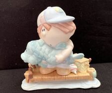 Porcelain Bisque Bumpkins Figurine Baby with Fish Catch of the Day 1996 picture