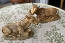 Vintage Fontanini Ox & Donkey Figures Scale Nativity Animals 120/4 & 120/5 picture