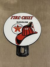 Vintage Style Small 5 Inch Texaco Fire Chief Topper  Advertising Porcelain  Sign picture