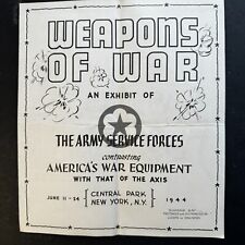 Weapons of War - An Exhibit of Army Service Forces - Central Park NY Map 1944 EX picture