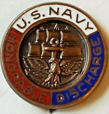 NAVY HONORABLE DISCHARGE PIN-NEW IN MILITARY ISSUE PACK-RED-WHITE & BLUE picture