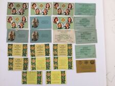 RARE LOT 22 VINTAGE GSA WWII ERA GIRL SCOUT MEMBERSHIP CERTIFICATES YEARS COLLEC picture