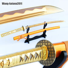 40'' Gold Flower T1095 Katana Battle Ready Japenese Samurai Sharp Fulltang Sword picture