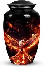 Cremation Urn Large Urn 10 Inch Head Phoenix in Red Fire Ash Decorative Funeral picture