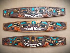 Vintage Hand Carved Haida Tribe Wooden Wall Hangings picture