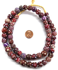Strand Purple Red RARE Fancy Lamp African Trade Beads Eye       # O      W14 picture