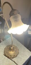 Vintage Working Accent Desk Ornate Glass Lamp , Approx 20” Tall picture