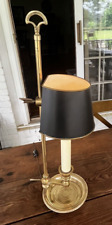 Vintage Solid Brass Bouillotte Desk Lamp With Adjusting Black Tole Shade picture