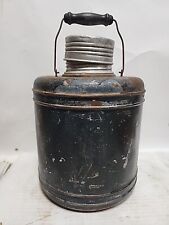 April 1924 Gallon Thermos Enamel Lined Jug Aladdin Thermal Illinois Wood Handle  picture