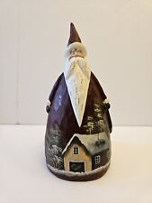 Cone-Shaped Santa Claus Figurine w  Painted Winter Home Scene TII Collections picture