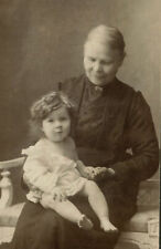 Antique CDV Photo Little baby with Grandma fashion by RUBE HOGANAS picture