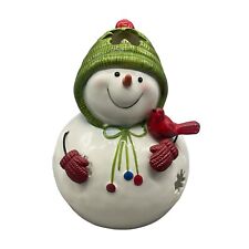 Christmas snowman teallite holder robin mittens snowflake beanie white 8