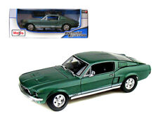 1967 Ford Mustang GTA Fastback Green Metallic with White Stripes 1/18 Diecast picture