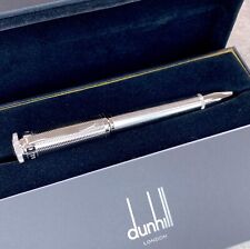 Alfred Dunhill Ballpoint Pen Sentryman Wavy Pattern Silver with Case & Card picture