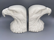 PAIR Hispania LLadro White Eagle Head Bookends Made in Spain - U Get Both picture