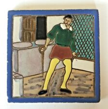 Vtg antique Don Quixote tile by Mensaque Rodriguez of Spain 5.5