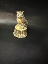 Lefton China Owl Bell - Owl On Tree Stump - #02035 - Excellent Condition - 3.5” picture