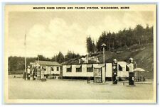 c1940's Moody's Diner Lunch Restaurant Filling Station Waldoboro Maine Postcard picture