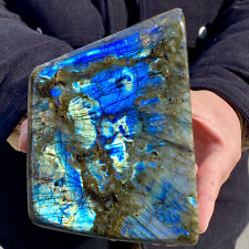 4.57lb wow！Labradorite Beautiful colorful elongated stone polished ornaments picture