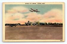 Detroit City Airport Detroit Michigan Vintage Postcard picture