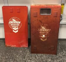 GASBOY BENNETT FUEL GAS PUMP COVERS RARE CHEVRON AVIATION FUELS LOGOS FRONT SIDE picture