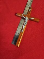    CHRISTIAN.CATHOLIC    Wooden Metal Wall Cross Crucifix  8x4 inches  picture