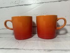 Le Creuset Set of 2 Coffee Mugs in Flame Color 12 oz. Second Choix picture