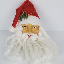Vintage Santa Claus Rubber Face Yarn Beard Christmas Ornament Hanging Decor 8