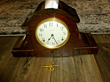 Seth Thomas Mahogany Antique Mantel Clock Original Movement Chime & Key picture